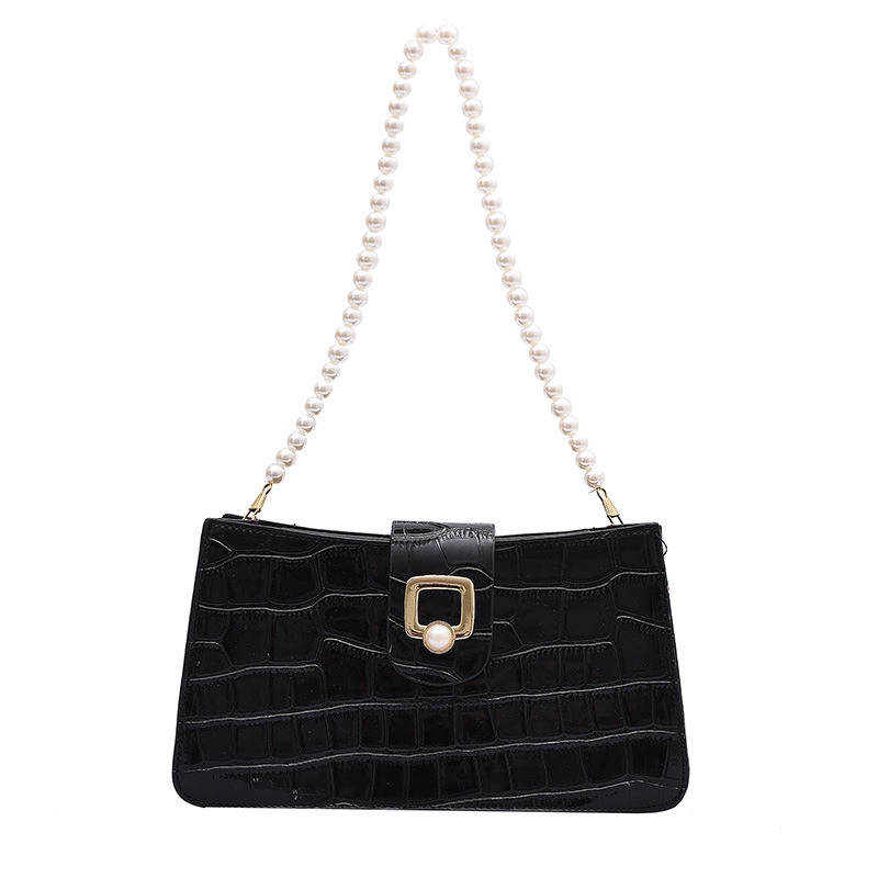 IELGY Túi đeo vai có đính ngọc trai phong cách retro cổ điển thời trang cho nữ