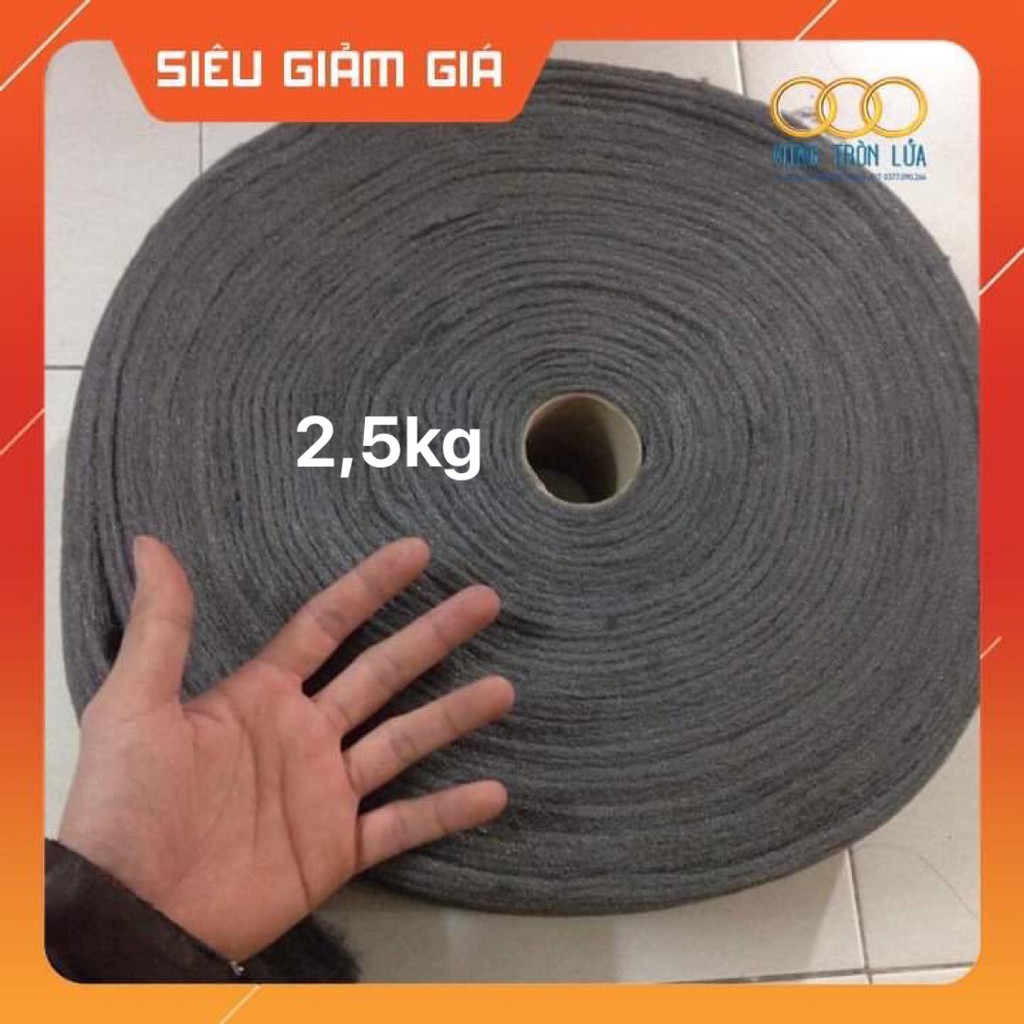 Steel Wool, Bùi Nhùi Thép Cuộn 2,5kg - Dày 4 Lớp [Shop Vòng Tròn Lửa]