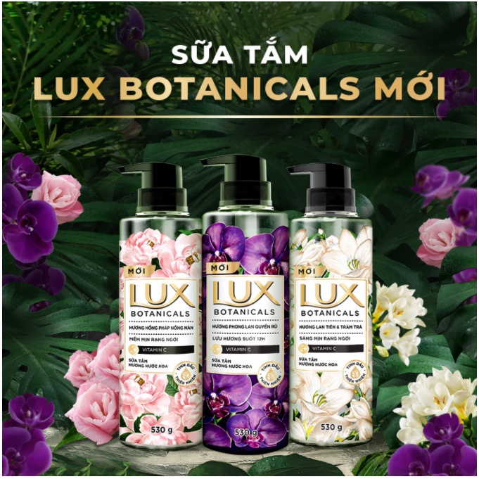 Sữa tắm hương nước hoa thơm Lux Botanicals Hương Lan Tiên &amp; Tràm Trà chai 530g