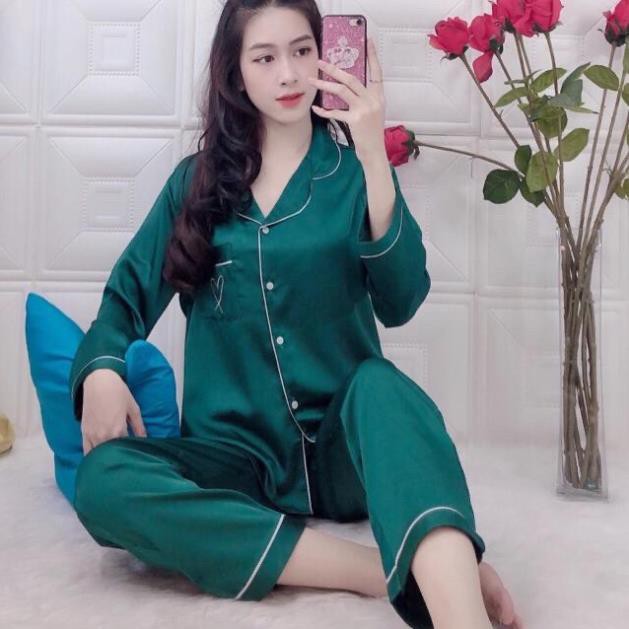 ĐỒ BỘ PHI LỤA DÀI - Đồ Bộ Pijama cao cấp - chất phi lụa không bóng - mã 0522