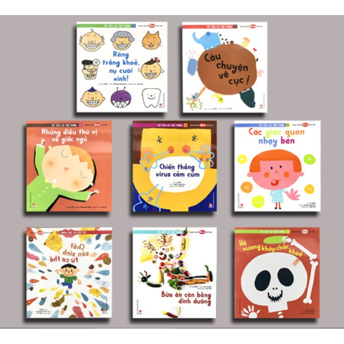 Sách combo - Truyện Tranh Ehon Nhật Bản: Tớ Yêu Cơ Thể Mình:Răng + Câu chuyện +Giac ngủ +cảm cúm+giác quan+cơ thể.