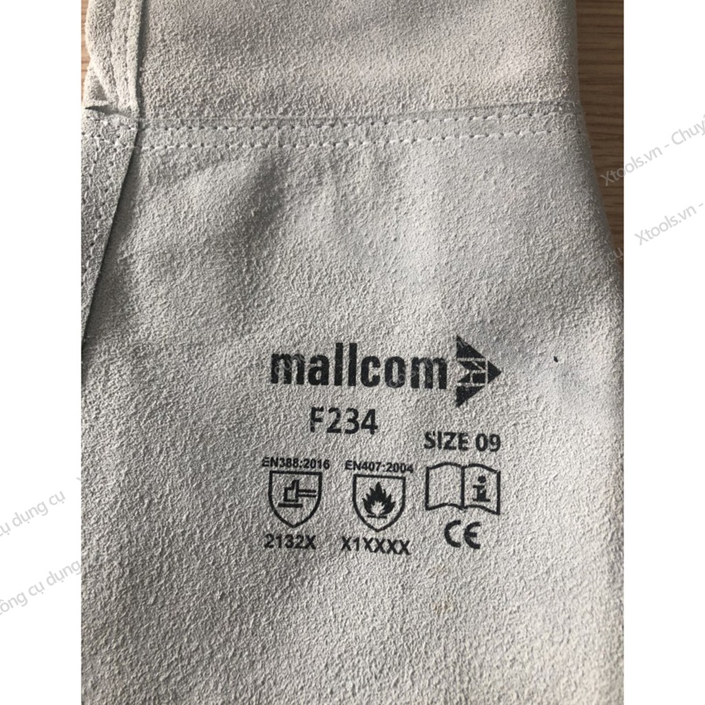 Bao tay hàn Mallcom F234 - Găng tay hàn chịu nhiệt hàn tig, da bò, mềm mại, độ khéo léo cao, không gây hầm bí - XTOOLs