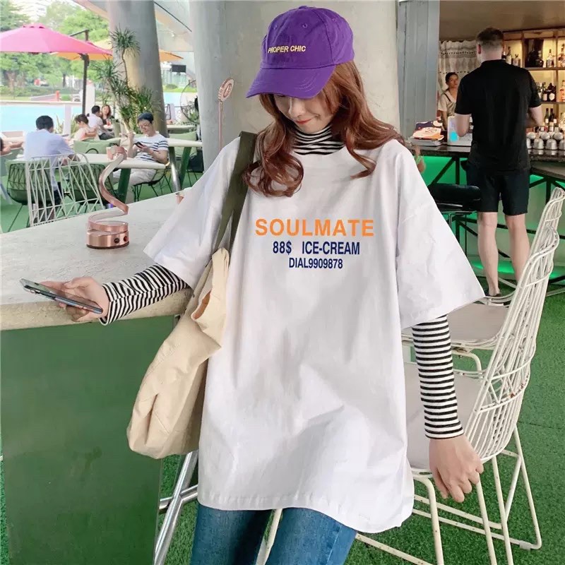 Áo thun❤ có size tay lỡ Unisex SOULMATE a