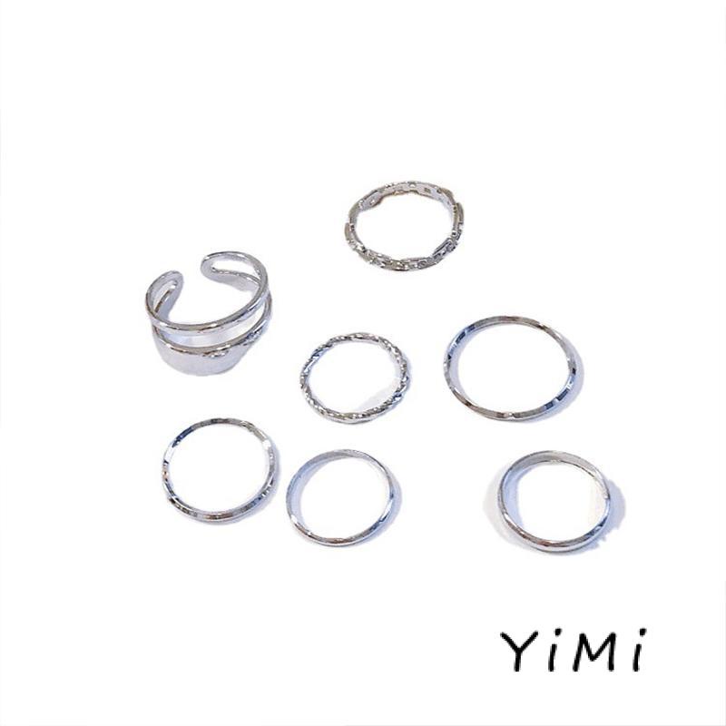 Bộ 7 Nhẫn thép Titan, Kiểu dáng Thời trang dành cho Nữ