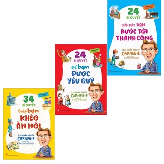 Sách: combo 34 bí quyết giúp bạn khéo ăn nó i+ 24 bí quyết để được yêu quý + 24 bí quyết giúp bạn tới thành công