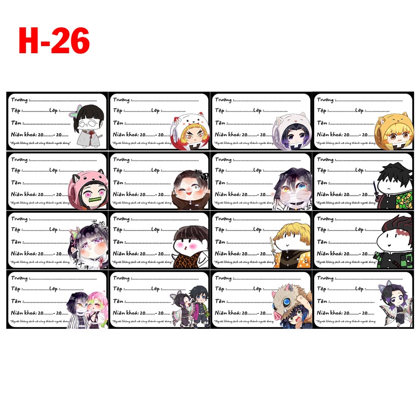 NHãn vở anime Kimetsu No Yaiba