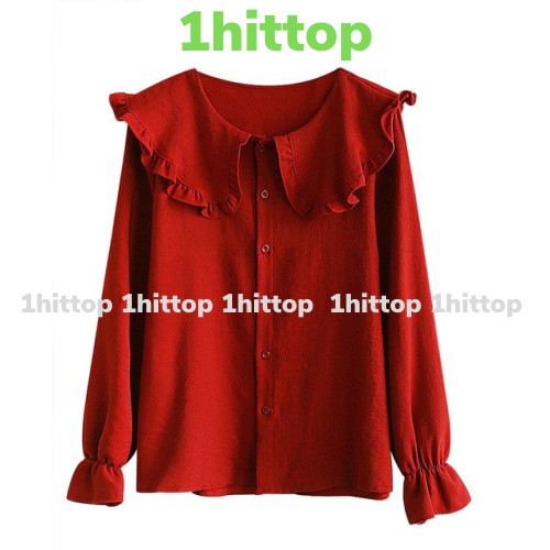 {1hittop} Áo sơ mi nữ cổ bèo loại 1 aobabydoll