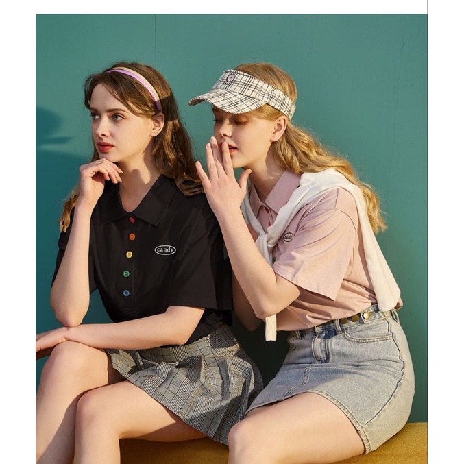 Áo phông nữ cúc sắc màu only