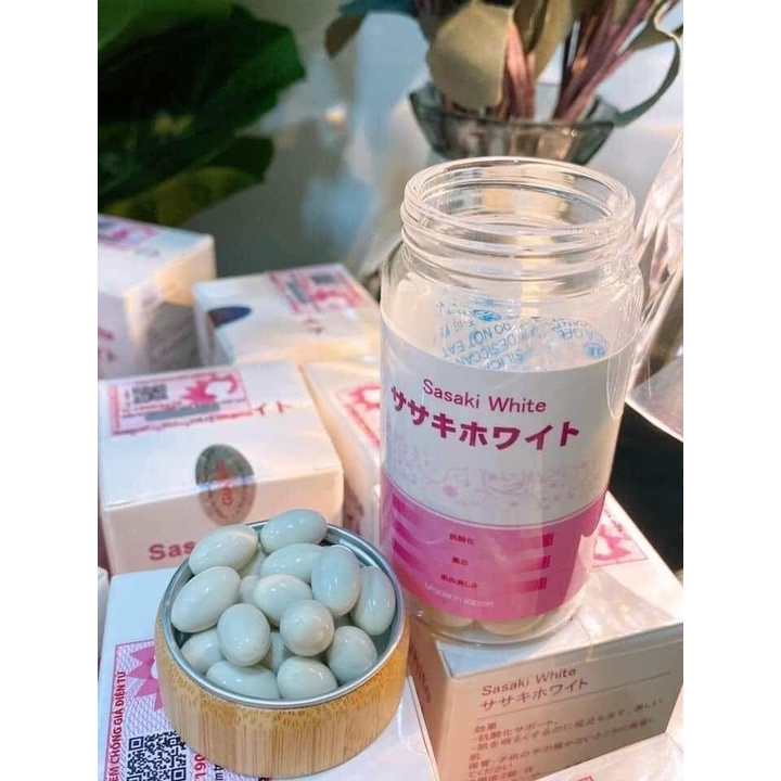 Sasaki White Viên Uống Thơ Cơ Thể, Trắng Da Mờ Nám 60 Viên - MP232