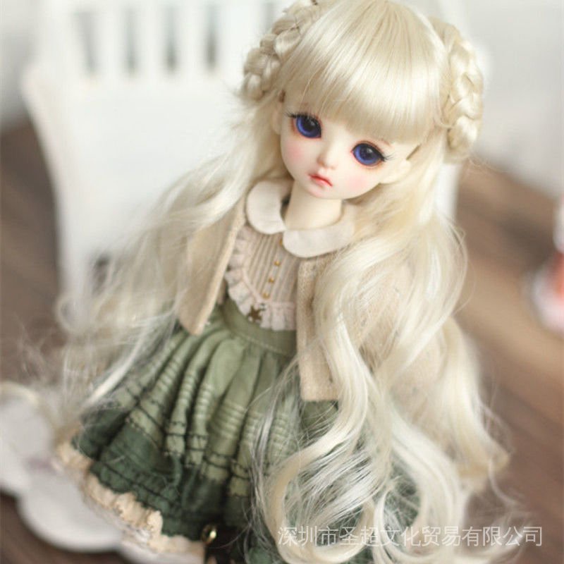 Tóc Giả Xoăn Dài 60CM Tỉ Lệ 1/6bjd Cho Búp Bê 15-17.5cm