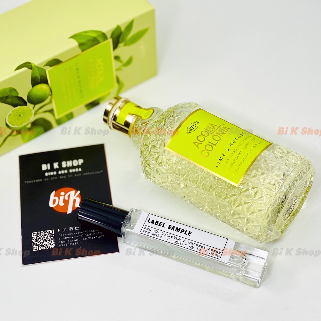 Bi K Shop - Nước hoa unisex 4711 Acqua Colonia Lime & Nutmeg [Mẫu thử]