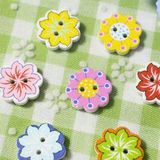 Túi 5 nút gỗ hoa xinh xắn 🌸🌻🌼