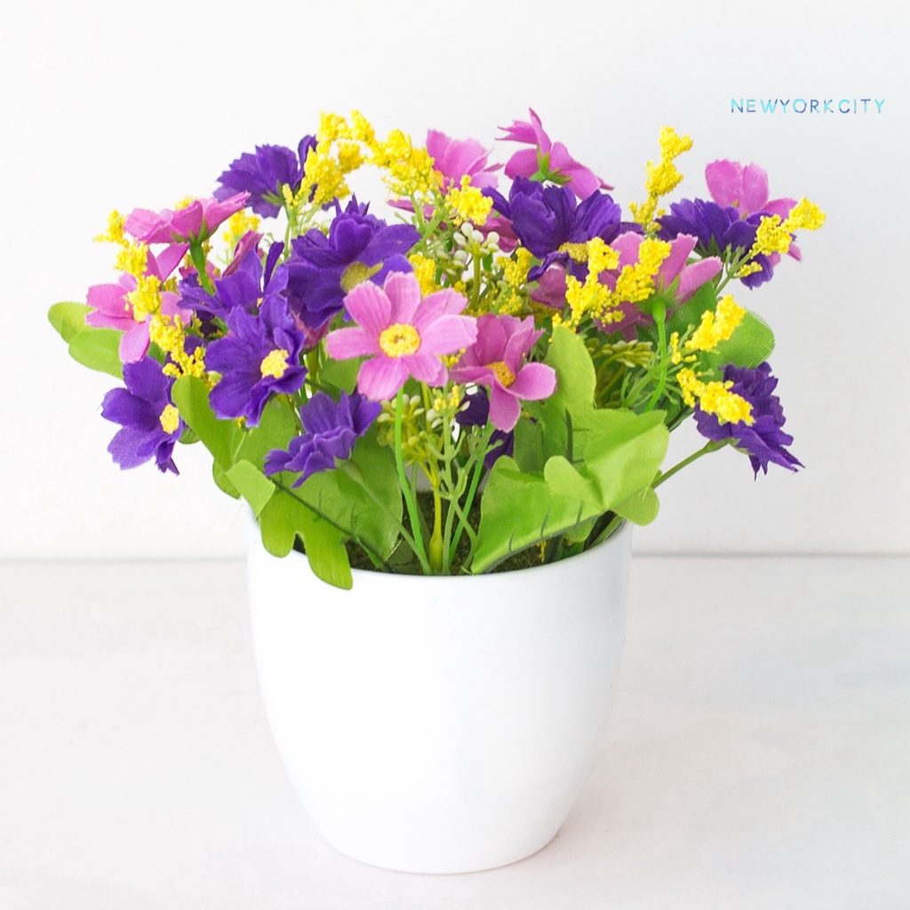 Chậu Cây Bonsai Giả Bằng Nhựa Nhiều Màu Sắc Tươi Tắn Để Bàn Trang Trí Văn Phòng Fl