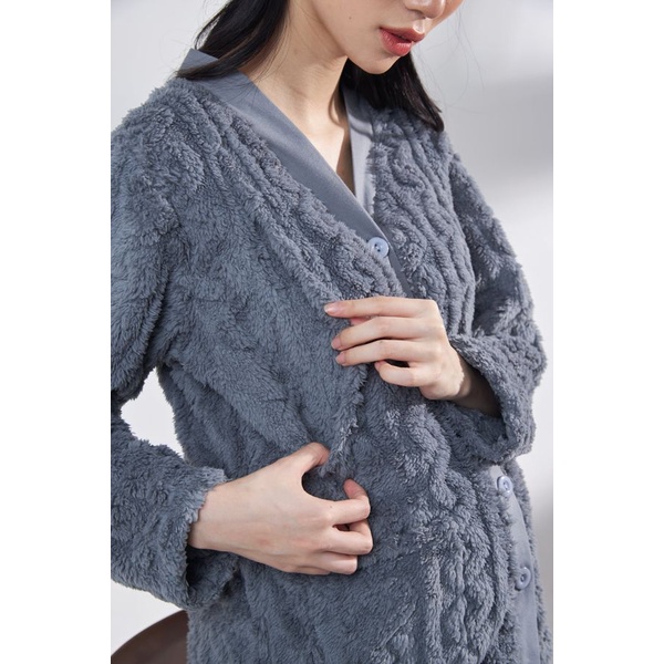 Bộ mặc nhà bầu và sau sinh cho con bú bông vặn thừng đại hàn 3 màu Snugg Việt SNU2098