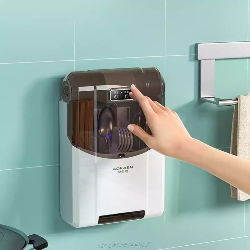 Hộp Đựng Đũa Thìa Muỗng Khử Trùng Bằng Tia UV Hút Ẩm Thông Minh Tiện Dụng Cho Nhà Bếp