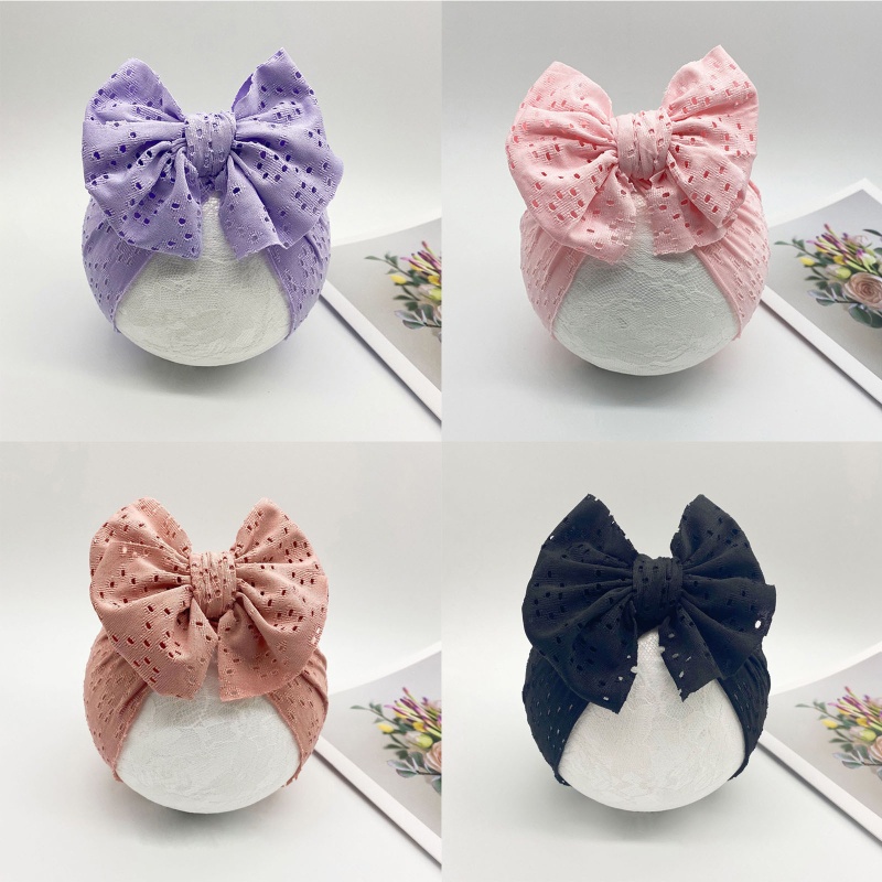 Mũ Polyester Thắt Nơ Thoáng Khí Thời Trang Mùa Hè Cho Bé Sơ Sinh