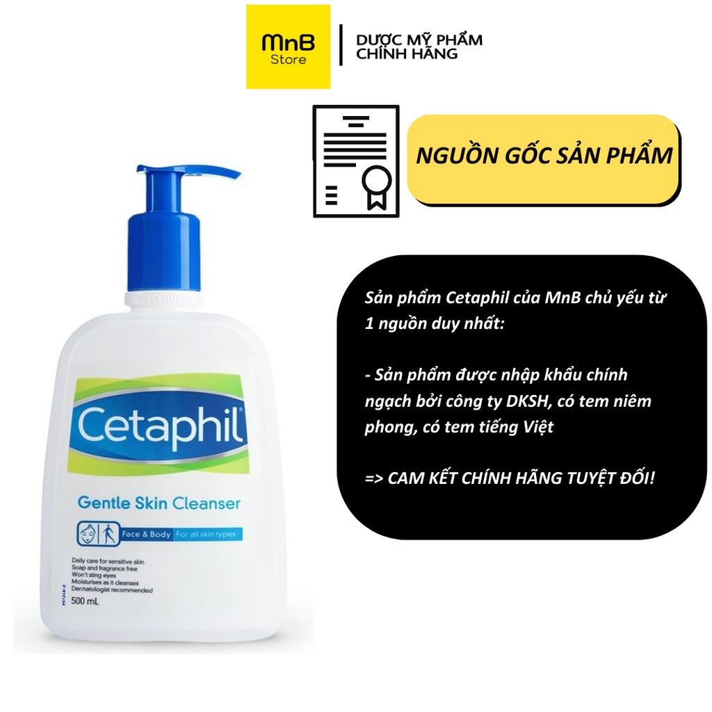 Sữa rửa mặt Cetaphil Gentle Skin Cleanser cho da nhạy cảm và lành tính 500ml