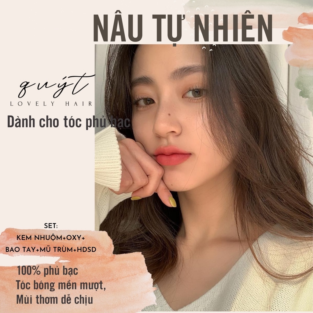 [ Q.8] thuốc nhuộm tóc NÂU TỰ NHIÊN-PHỦ BẠC- SIÊU MỀN MƯỢT