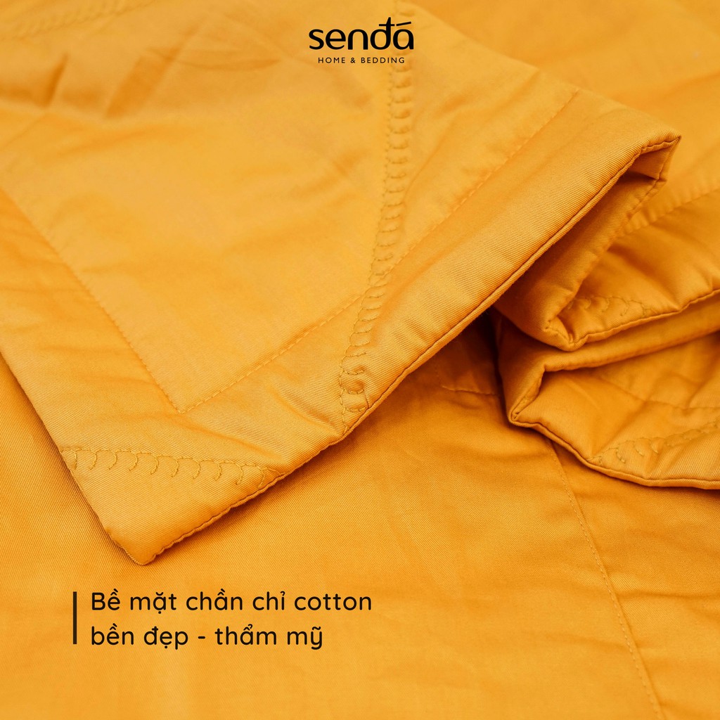 Chăn chần Sen Đá thô lụa 100% cotton twill trơn màu, mền 4 mùa 2m2 x 2m (nhiều màu)