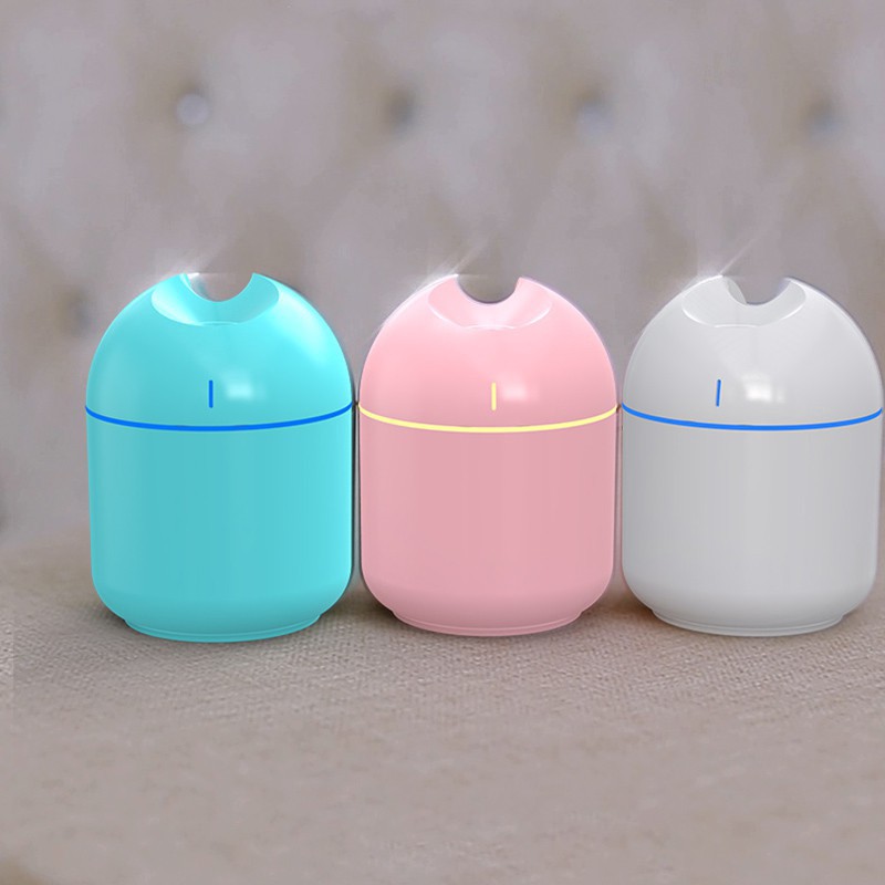 Máy tạo độ ẩm mini 220ml sạc USB khuếch tán tinh dầu có đèn led đổi 7 màu cho nhà và văn phòng