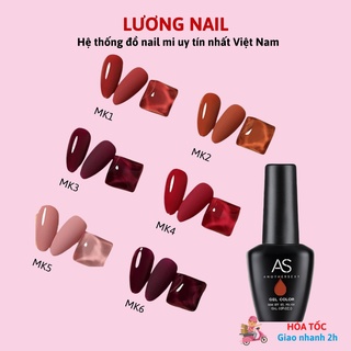 Sơn gel AS sơn móng tay gel tone màu đỏ cam đất hồng vỏ đỗ chai 15ml mã MK