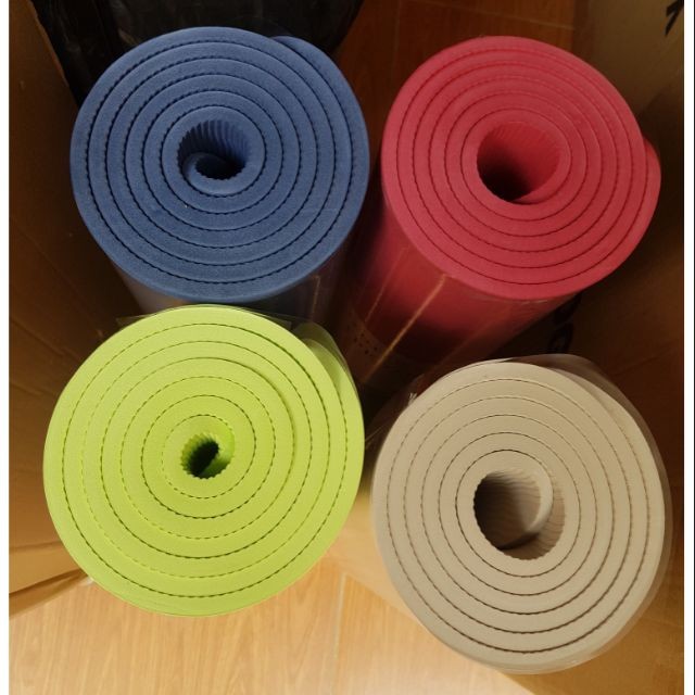 Thảm tập yoga 1 lớp 8mm chất đẹp tặng kèm dây buộc