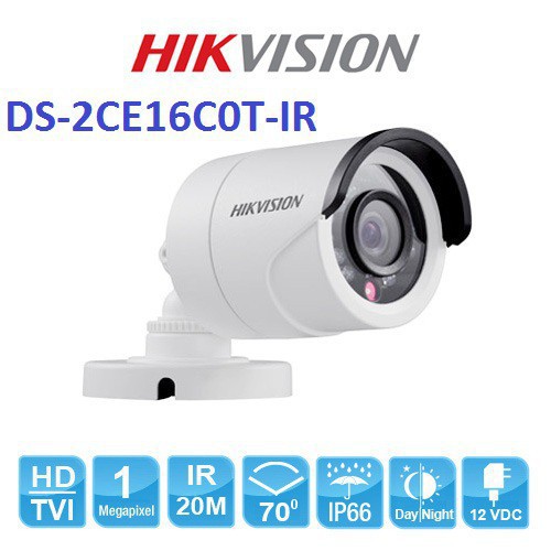 CAMERA TVI HIK VISION DS-2CE16C0T-IR (VỎ SẮT) 720P CHÍNH HÃNG