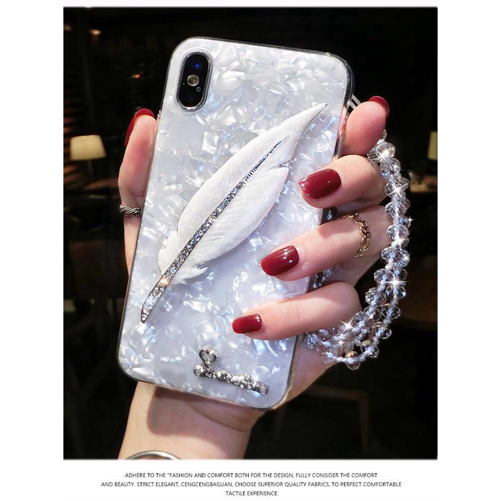 Ốp điện thoại hình lông vũ cho Samsung Galaxy S7/egde S8 S9 S10 PLUS S10e/lite Note8 Note9 J2 J7  J5 J710 J510