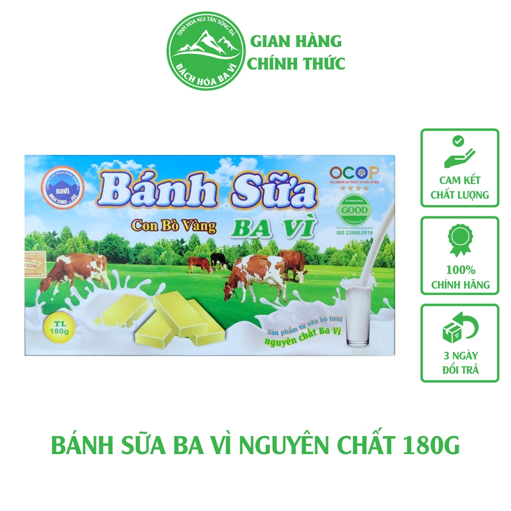Bánh Sữa Nguyên Chất Con Bò Vàng Ba Vì 180g