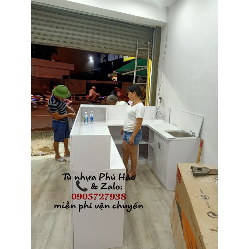 quầy bar full trắng nhựa đài Loan FREESHIP