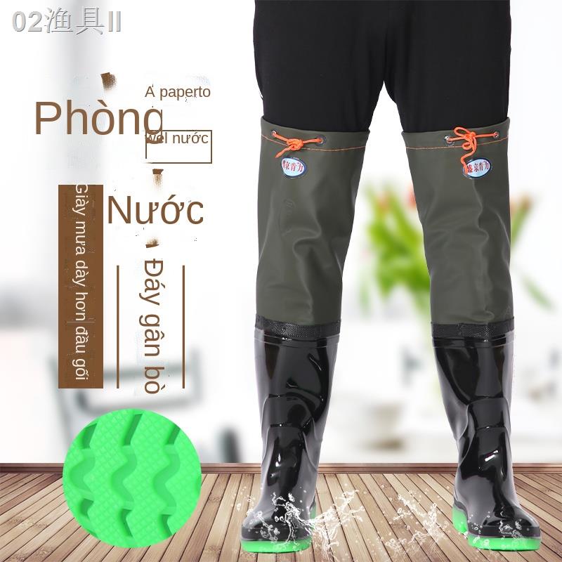 ✔❐. Giày đi mưa cực cao, nước size lớn, nam, cao su ống câu cá nữ quá đầu gối, trồng cây, bọc đáy gân