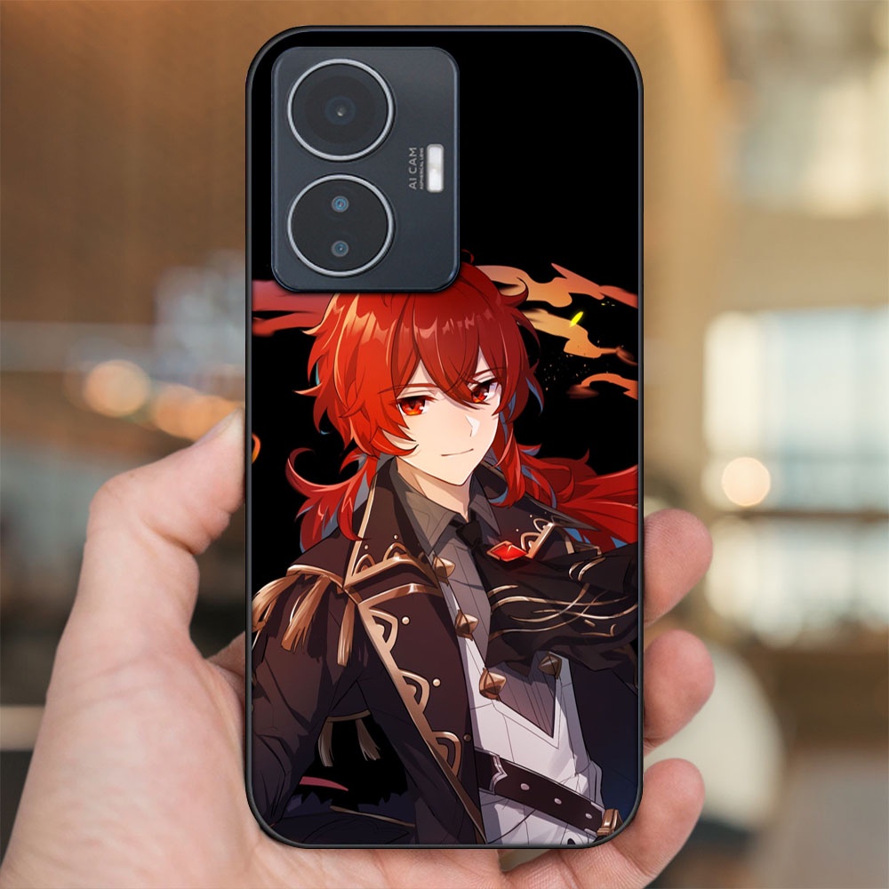 Ốp lưng Vivo Y55 2022 viền đen in hình Diluc Genshin Impact