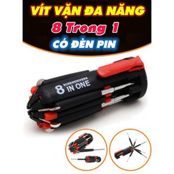 Bộ Tua Vít Đa Năng 8 trong 1-Tô Vít Mini Cầm Tay Bỏ Túi Có Đèn Led Sửa Chữa Miễn Phí Vận Chuyển khi đơn đạt -200k