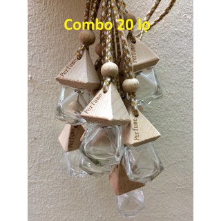 Combo 20 lọ đựng tinh dầu treo xe hình lục lăng