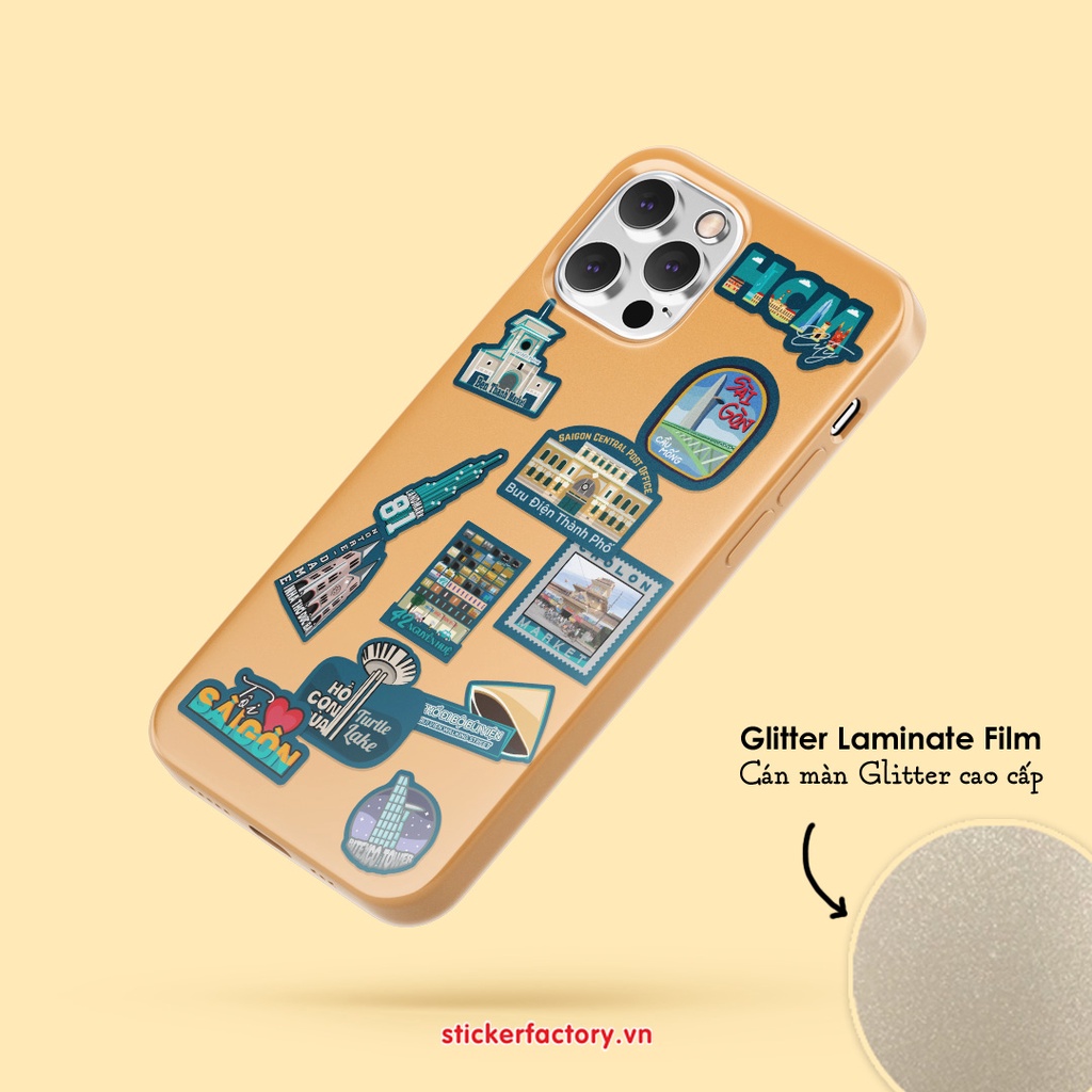 Vol 27 Ho Chi Minh City - Little sticker sheet A6 hình dán cán màn lấp lánh - Sticker Factory