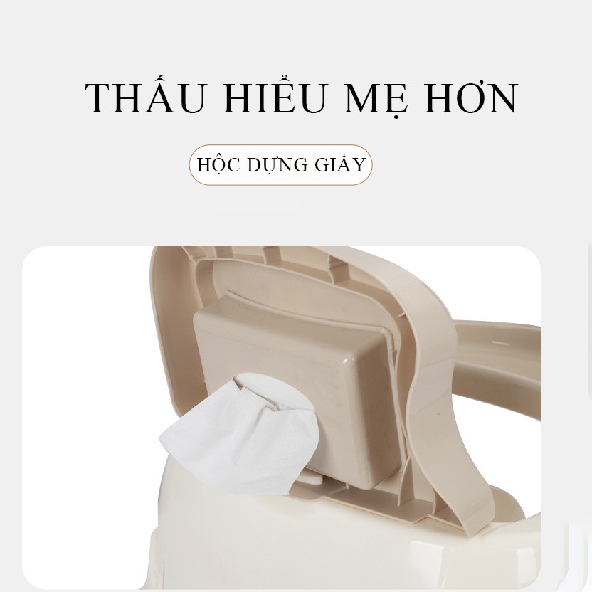 Ghế Ăn Dặm Cao Cấp Cho Bé - Ghế Tập Ăn Cho Bé có bánh xe, có đệm, có chân sắt, thay đổi độ cao, An toàn cho bé