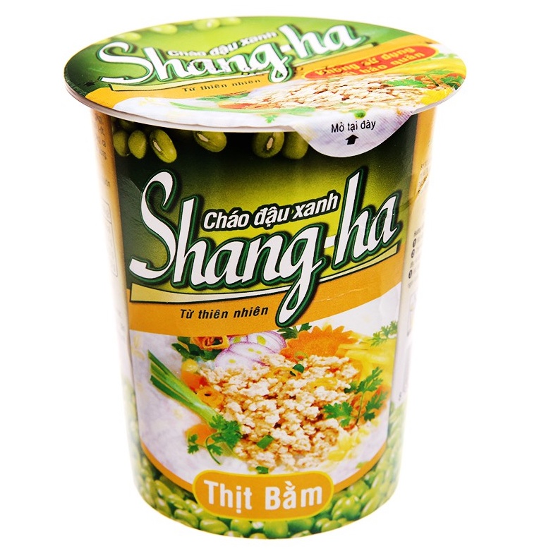 Thùng 24 ly cháo đậu xanh Shang-ha vị Thịt bằm