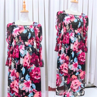 Sale đầm maxi voan tơ hoa hồng siêu đẹp giá hết hồn