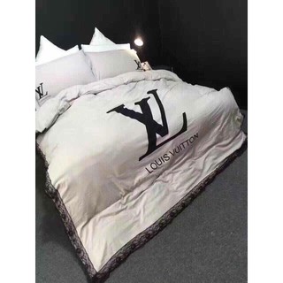 Bộ chăn ga gối thương hiệu LV(vải đũi)