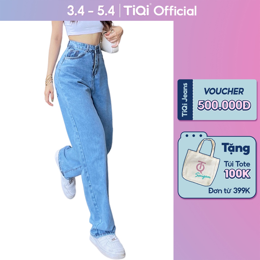 Quần jeans ống rộng nữ cạp cao street style TiQi Jeans B2-207 | WebRaoVat - webraovat.net.vn