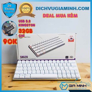 Bàn phím cooler master sk620 white / black - low profile