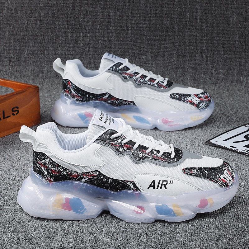 Giày Sneaker Nam Đế Trong Suốt ALRR Hoạ Tiết Đế Cao Su Phối Sợi Thoáng Khí Kiểu Dáng Thời Trang