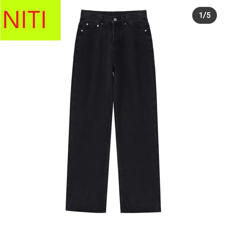 [ VỨT VỨT VỨT!!! ] QUẦN JEAN ỐNG RỘNG NỮ LƯNG CAO MÀU ĐEN CỰC CÁ TÍNH LAI CUỐN THỜI TRANG NITI