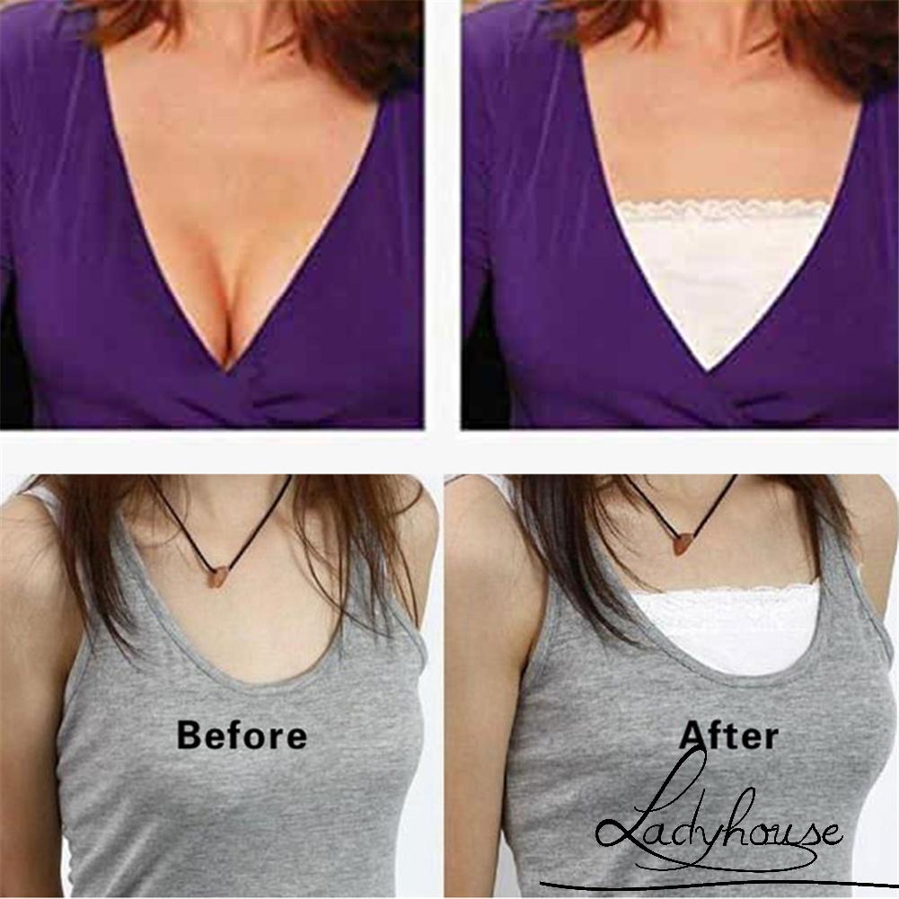 Ld-áo Lót Hai Dây Kẹp Phối Ren Màu Trơn Cho Nữ