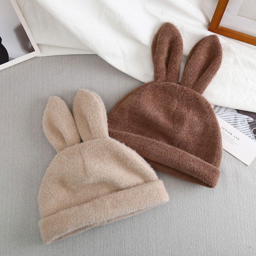 Mũ Len Cotton Tai Thỏ Nhiều Màu Thời Trang Thu Đông Dành Cho Nữ