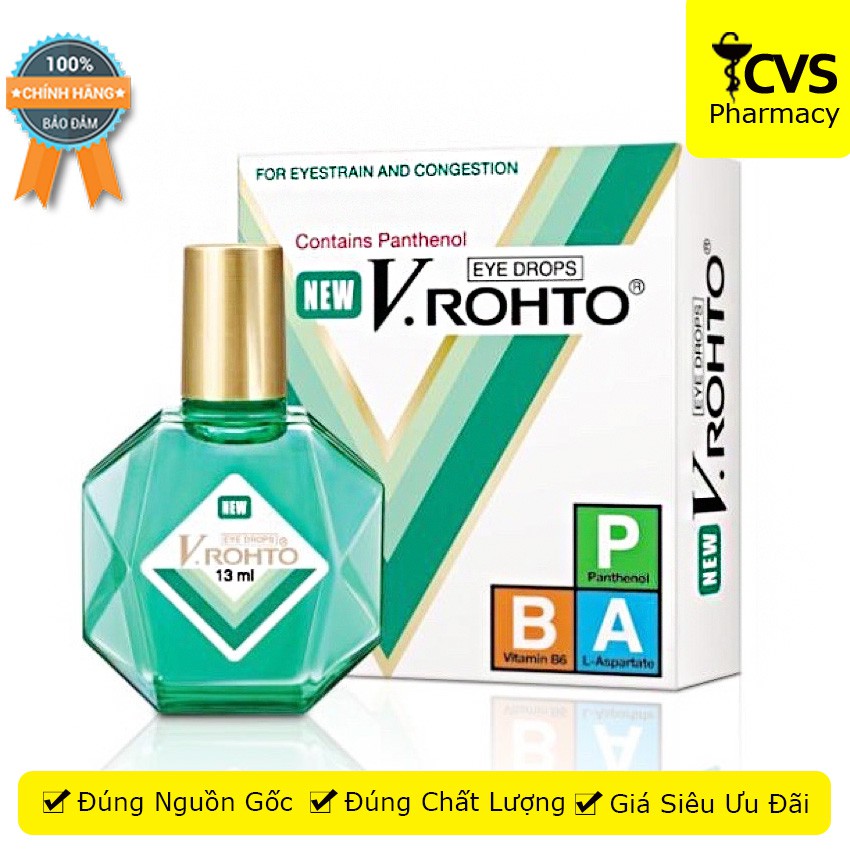 Nước nhỏ mắt New V.Rohto chai 13ml - giúp bảo vệ và nuôi dưỡng mắt tốt hơn - cvspharmacy