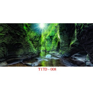 Tranh 3D Bể Cá Cảnh Mẫu Thủy Sinh Đá - Tranh Bể Cá Sẵn Keo Dán - Tặng Kèm Bộ Dụng Cụ Dán