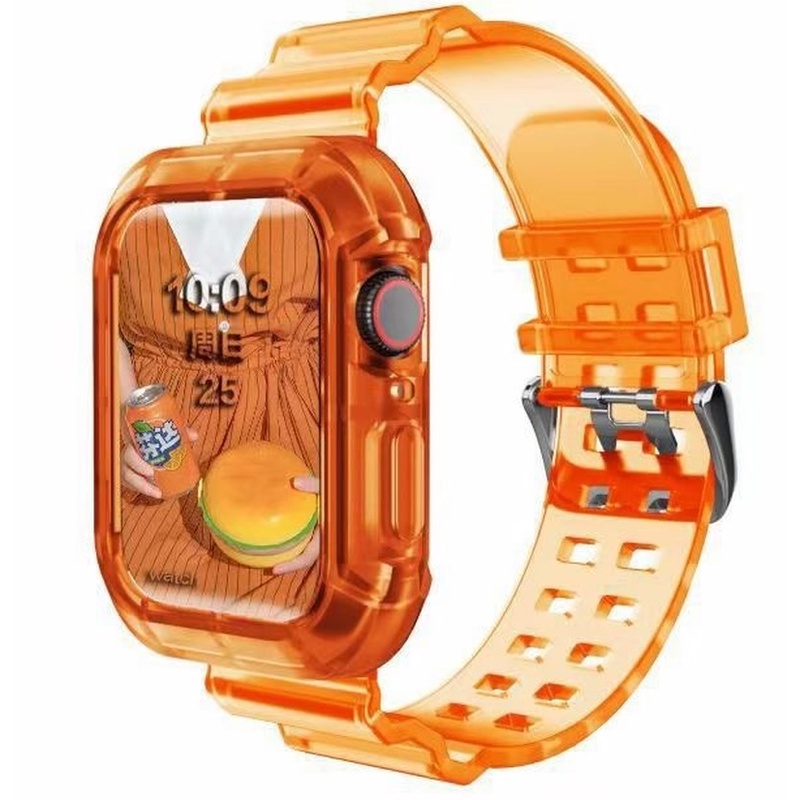 Silicone Dây Đeo Đồng Hồ Trong Suốt Silicon 45mm 41mm 40mm 44mm 38mm 42MM Series 7 6 se 5 4 3 2 Accesorios