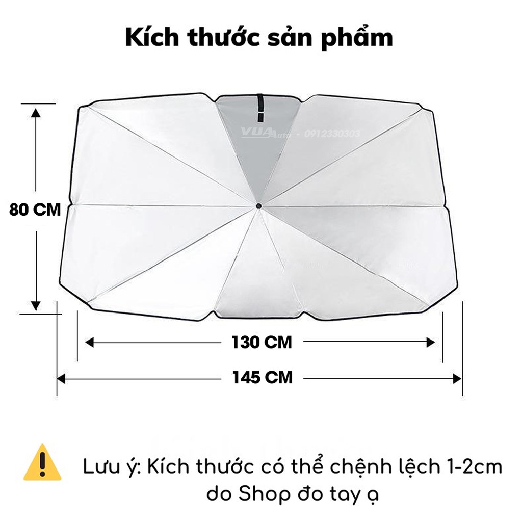 Ô dù che nắng ô tô kính lái VuaAuto cao cấp chống nóng cách nhiệt từ kính lái hiệu quả cho xe bảo vệ sức khỏe gia đình