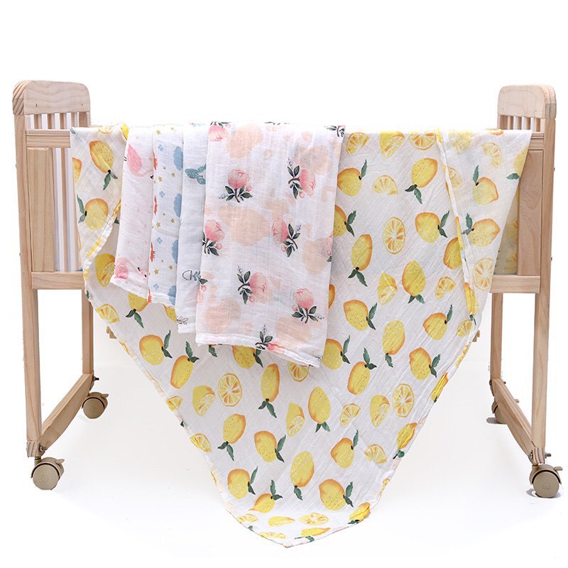 Khăn xô sợi tre Muslin Swaddle mềm mịn kích thướt 120x 120 cm cho bé